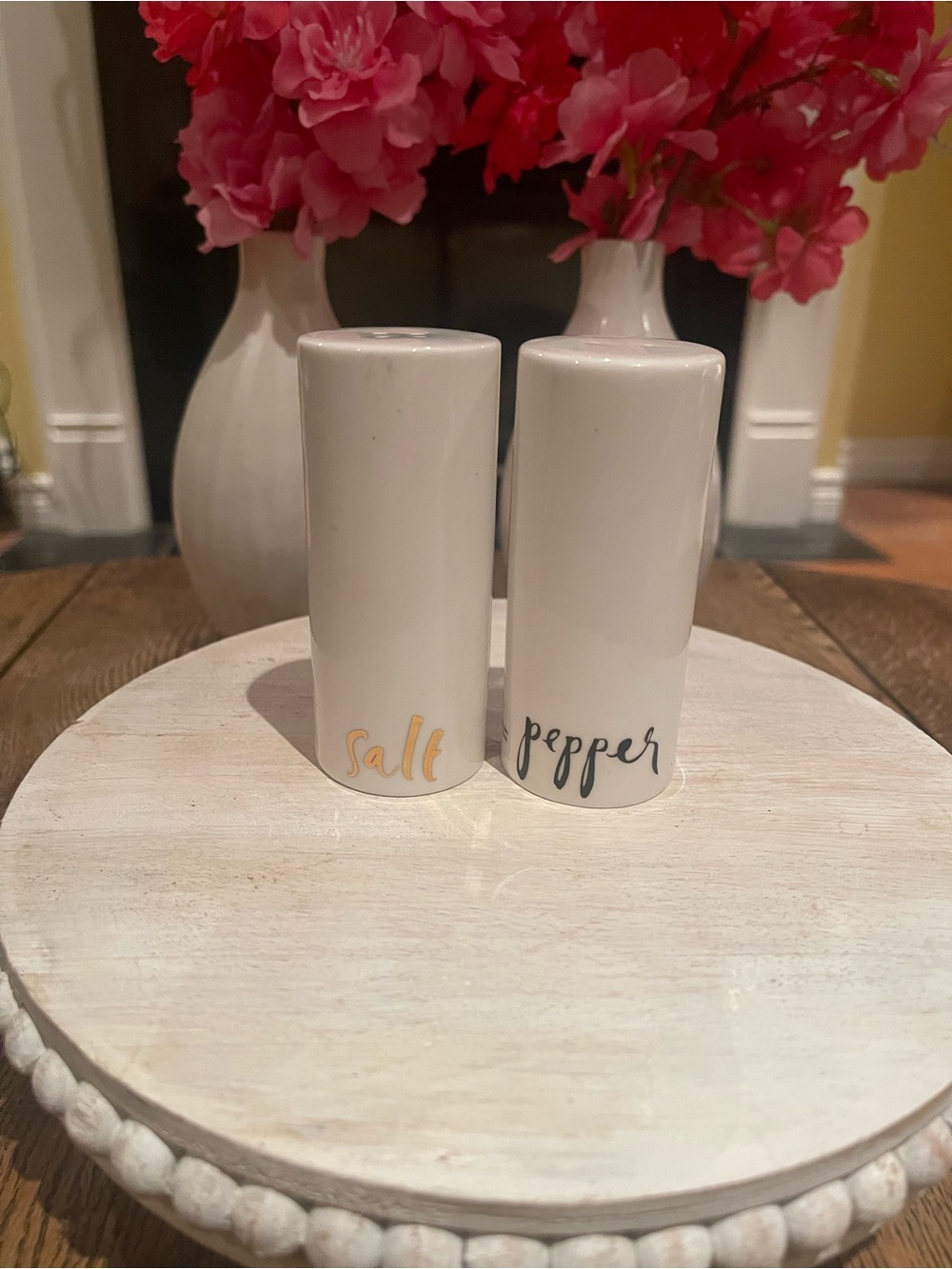 Kate Spade White Salt and Pepper Ceramic Shakers - Set of 2